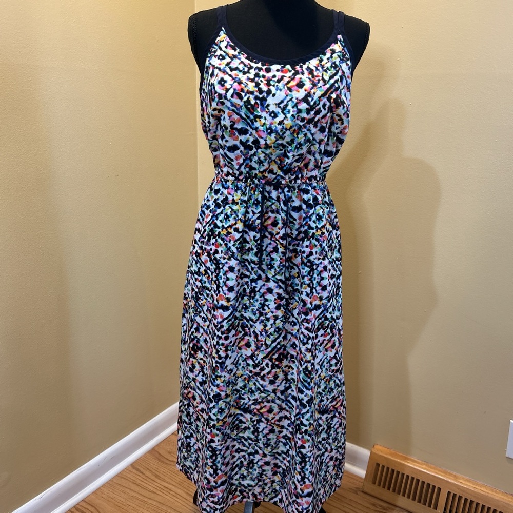 Elegant Blue Floral Maxi Dress with Flowing Silhouette